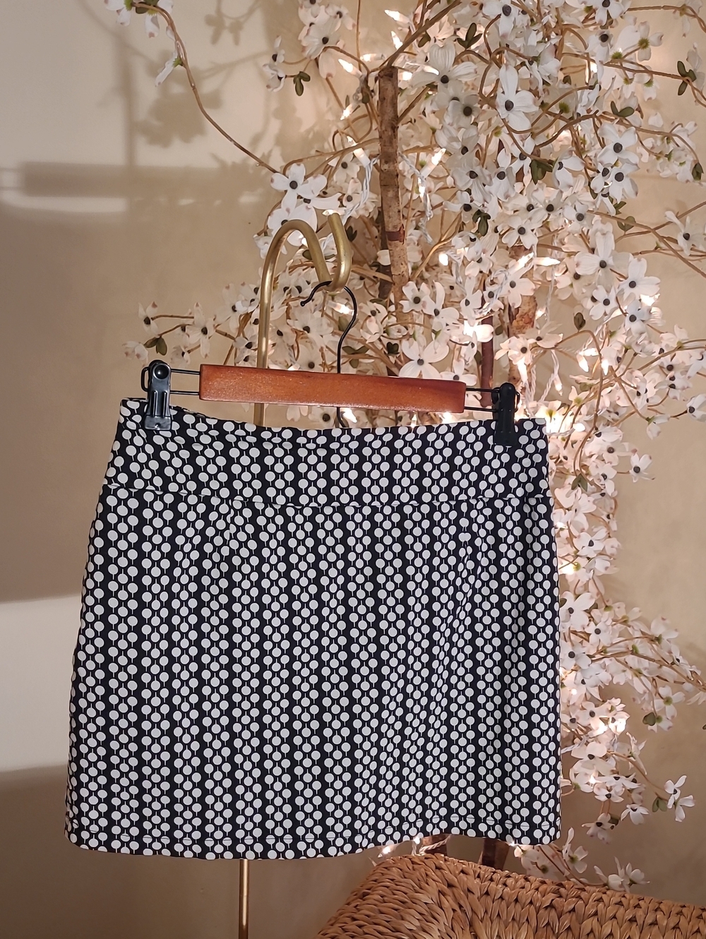 Black and White Polka Dot Mini Skort